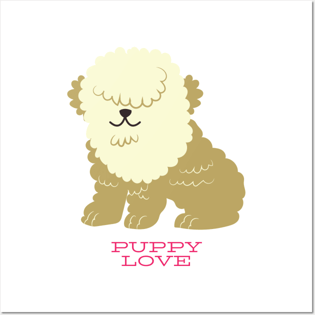 Valentine's Day Puppy Love Cute Gift for Dog Lovers Wall Art by nathalieaynie